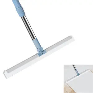 Roll over image to zoom in        6 VIDEOS Squeegee Broom for Floor, 18'' Rubber Squeegee with 60'' Long Handle for Bathroom Tile, Garage Concrete, Deck, Shower Glass, Window Cleaning, Heavy Duty Household Floor Wiper drainfoamcleaner Steel Smooth