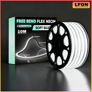 10M AC 110-120V Waterproof Flexible LED Neon Rope Light -  Connectable & Cuttable Dotless 120LEDs/M Eco Neon Strip Lighting,6x12mm,  6000K White for Holiday, Wedding & Party Decor