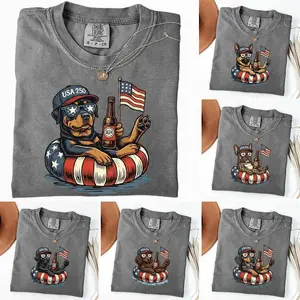 Comfort Colors Patriotic Dog T-Shirt, 50+ Dog Breeds USA 250 Design, Funny Beer Dog Tee, American Flag Puppy Shirt, 4th of July Dog Lover Gift, Casual Everyday Wear - AL