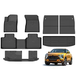 Depituu For Mitsubishi Outlander 2022-2025 (Not Fit PHEV or Sport Models) Floor Mats & Backseat Cargo Liner Set, All Weather Car Accessories (Velcro Tape Fixed Backseat) ,car stuff,car essentials,car mats accessories,car floor mat,Easy to Clean, Non-Slip