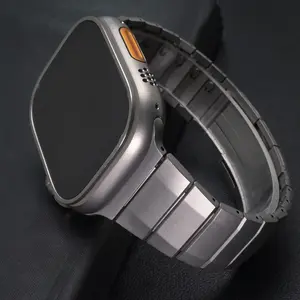 Men Business Metal Strap Smart Watch Straps for Iwatch 49mm 46mm 45mm 44mm Stainless Steel Band for Apple Watch Ultra 2/1 Serise10 9 8 7 6 5 4 Se Bracelet