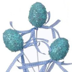 Teal Sequin Triple Egg Pick