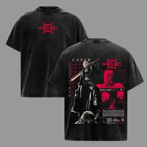Devil May Cry, Dante, DMC Action Game Merch, Retro Gaming Apparel, Vintage Washed Graphic Tees, Gamer Streetwear Oversized Tee, Unisex Casual Gaming Shirt, Devil Hunter Gamer Gift
