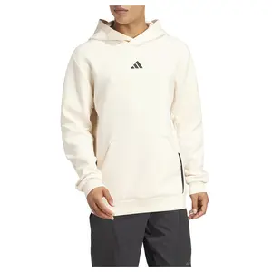 adidas Mens Designed For Hoodie Training Casual Outerwear Casual Moisture Wicking - Off White