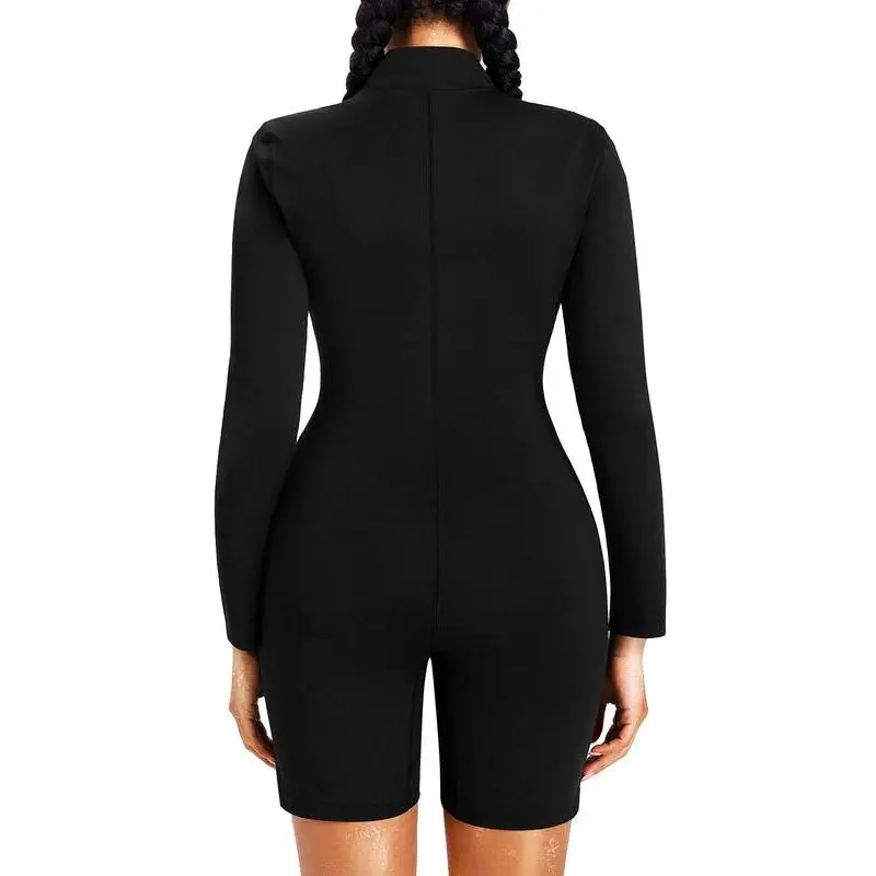 Women's body shaping + sauna sweating dual-function jumpsuit, thermal control fiber coated fabric promotes sweating and slimming, jumpsuit long sleeve shorts suitable for all seasonsGift Women's body shaping + sauna sweating dual-function jumpsuit, thermal control fiber coated fabric promotes sweating and slimming, jumpsuit long sleeve shorts suitable for all seasonsGift