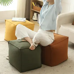 Vintage Corduroy Storage Stool - Soft & Breathable Ottoman for Seating + Hidden Storage | Cute Retro Home Decor | Removable & Machine Washable Cove