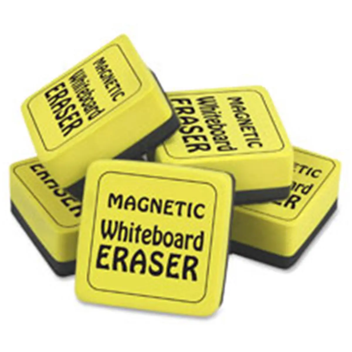 212 MAIN Magnetic Whiteboard Eraser Class Pack - Yellow, 24-Piece Office Stationery