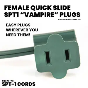 Female Quick-Slide "Vampire" Plugs, Fits SPT1, 18-AWG Cord - Bag of 25