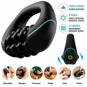 Handheld electric rolling massager provides full-body relief for deep tissues and muscle with 3-speed rotation Massage