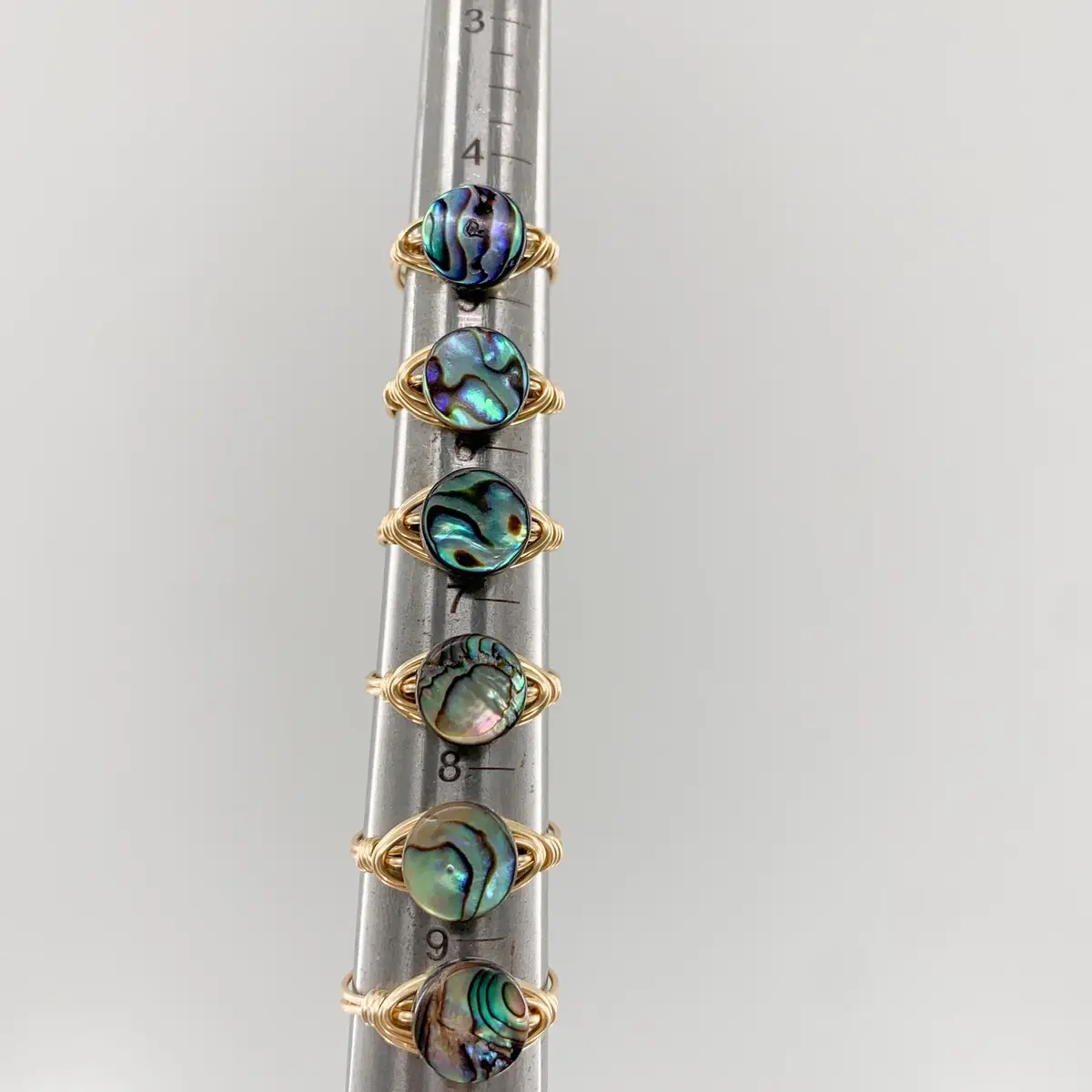 Abalone Wire Wrapped Ring