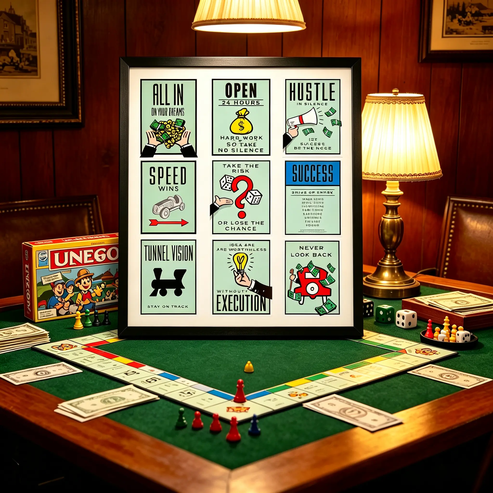 Monopoly Motivational Poster Wall Art  Classic Cartoon Graffiti Canvas Time is Money Poster Home Living Room Office Wall Picture Decor wall set Decoration Artistic