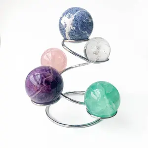 Natural Crystal Ball Stand for Home Decor, Crystal Sphere Rock Holder Ornament
