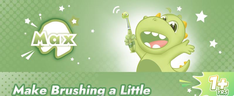 Papablic Max Toddler Sonic Toothbrush 1-3Y with Smart LED Timer Dino Cover 2 Brush Heads Fun Dinosaur Design for Kids, Lightweight Daily Oral Hygiene Tools