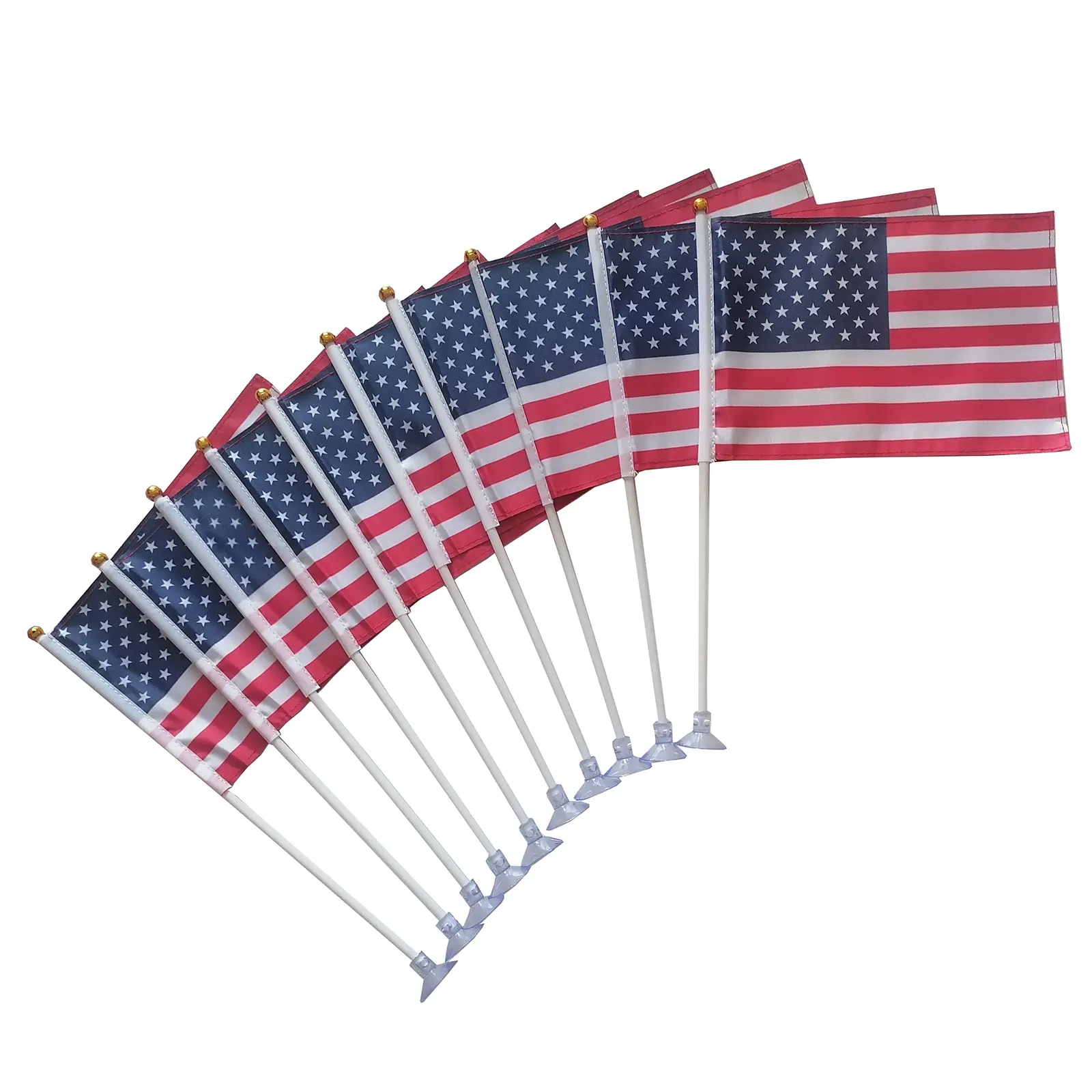 American Mini Flags with Suction Cup Handheld US Small Flags for Office Store