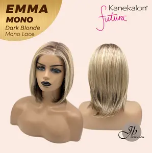 JBEXTENSION EMMA MONO Monofilament Handmade Wig 6X5 Full Monofilament Hand Tied Top Wig 14 Inches Mono Lace Wig With Anti-slip Silicone Strips Glueless Wig EMMA MONO【BENDY EAR TABS】