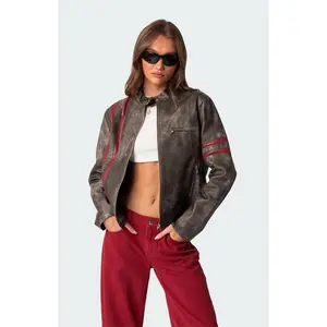 Edikted Women's Thunder Washed Faux Leather Jacket