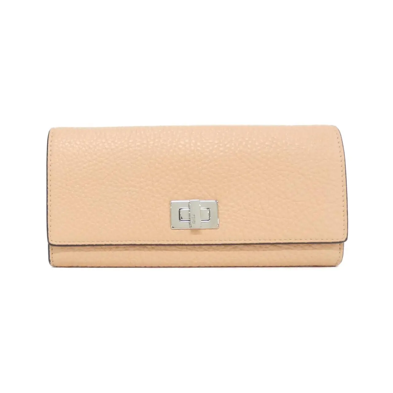 Pre-owned FENDI Calfskin Small Leather Goods Peekaboo Calf Long Bifold Wallet
