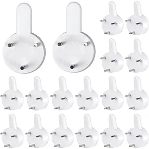 Non-Trace Wall Picture Hooks Concrete Wall Hooks Invisible Hard Walls Hook Frame Hangers for Picture Photo Frame 1*0.6 inch (White)