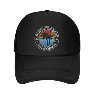 Huntington Beach California CA Vintage Graphic Retro 70s Baseball Cap