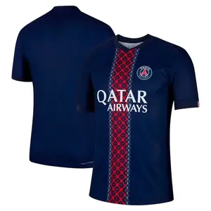 2025/26 Unisex PSG Team Navy Red Fans Version Soccer Jersey - For Home, Away, Champions League & Ligue Matches (Sports Collectible)