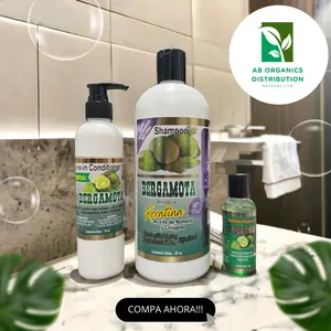 Kit Nutritivo Shampoo , Aceite y Leave in Conditioner de Bergamota Organico Reforzado con Keratina , Aceite de Romero y Colageno Haircare Smooth