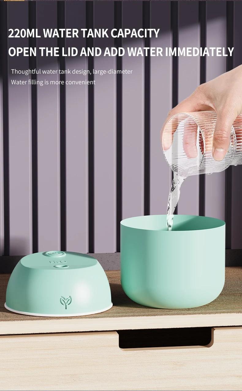 220ml Compact Shape Cooling Mist Humidifier - Corded USB A Plug, Flexible Portable, Adult Unisex Aromatherapy Sleep Aid, Essential Oil Diffuser, No-Battery Required, 6H Continuous Mode, Effective Mist Atomizer for Indoor Use (Home Supplies, Party Gift), C