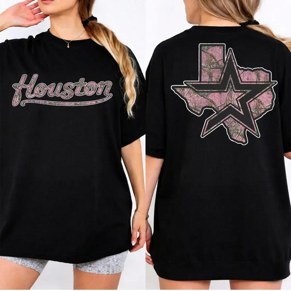 Houston Texas USA Pink Camo Tee, Houston Camo Shirt, Houston  Shirt, Baseball shirt, Womenswear, Menswear