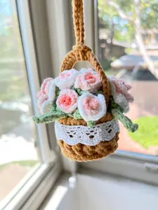 Add a Touch of Cuteness to Your Car with Handmade Crochet Rear View Mirror Accessories!