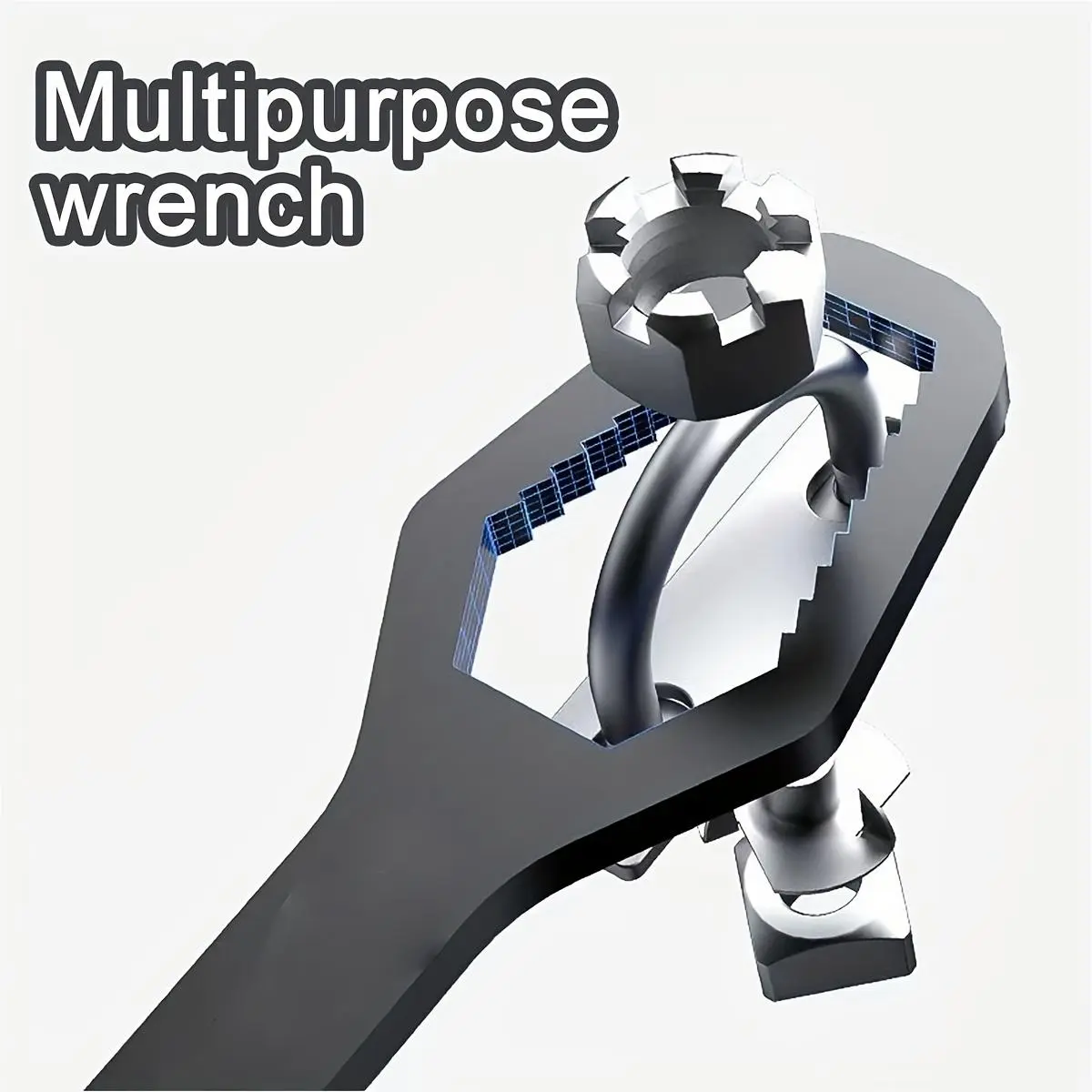 1pc 3-17mm Universal Double-Head Multifunctional Double Ended Wrench, Self-Tightening Adjustable Wrench Hand Tool, Colors Include Silvery And Black, Self Adjusting Wrench