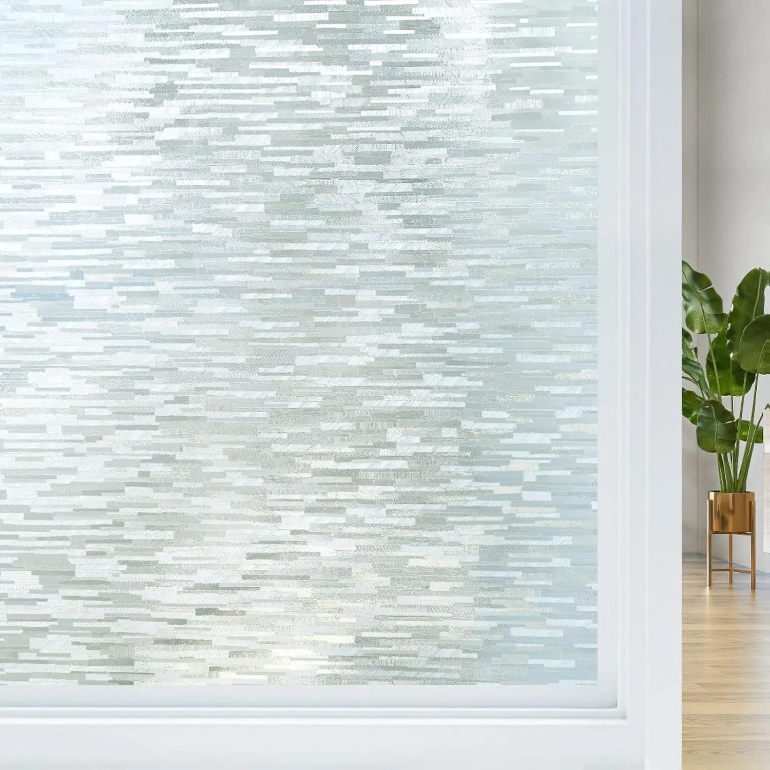 Window Privacy Film, Frosted Glass Static Cling Sun Heat Blocking Window Clings, Frosting Opaque Coverings, Vinyl Removable Stickers Tint for Home Door Office, Non Adhesive 17.5" x 78.7"