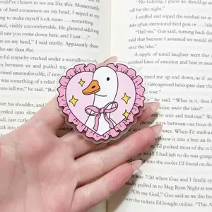 Cute Goose Phone Grip, Kawaii Duck Cartoon Phone Holder Stand, Pink Aesthetic Animal Kindle Grip, Funny Bird Lover Gift
