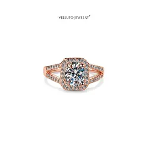 18K Gold Plated Moissanite Adjustable Ring, 3.0 Carat Total Weight – Round Cut, Brilliant Shine, Luxurious Vintage Style