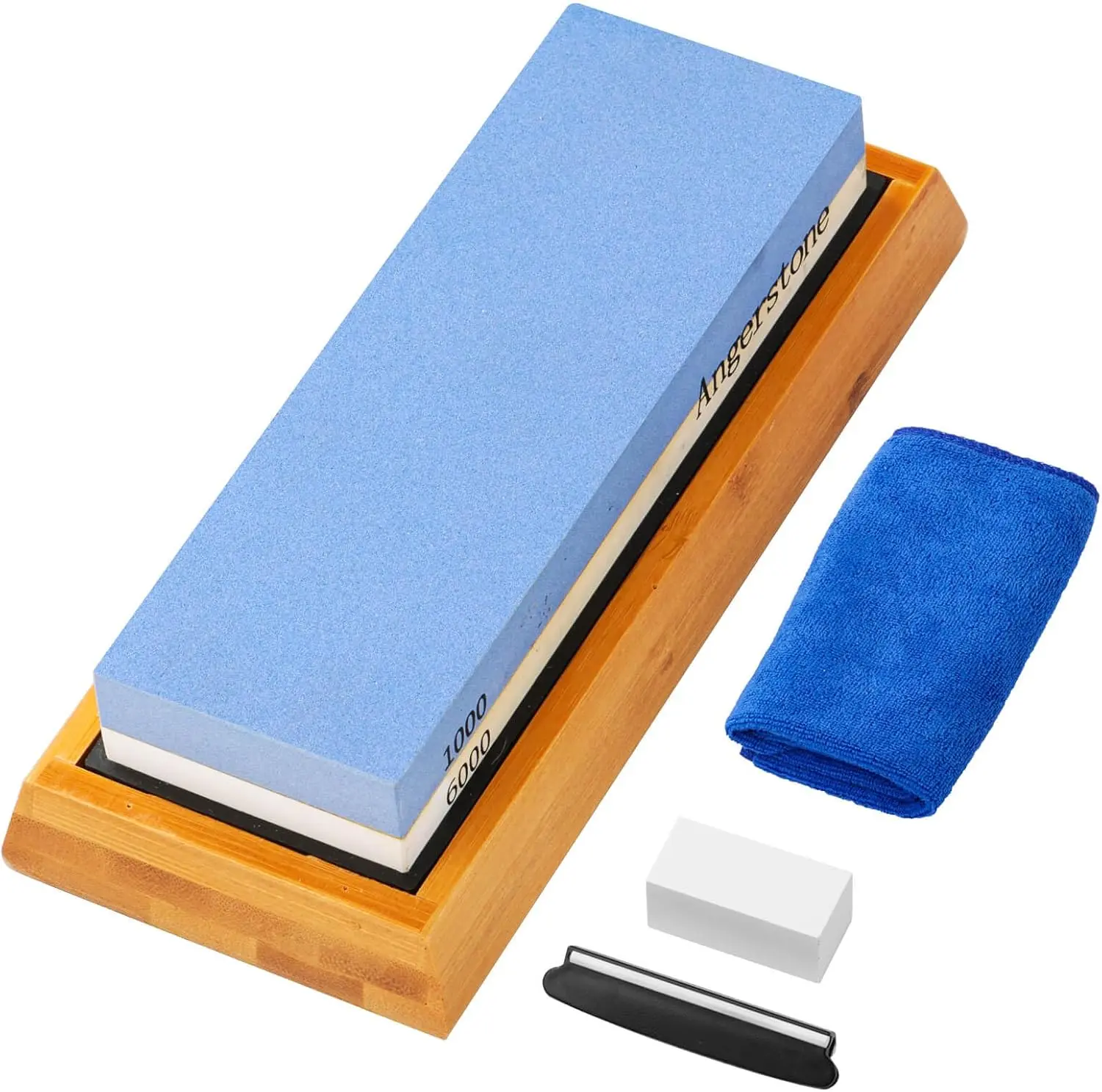 Sharpening StoneWhetstone 1000/6000 Grit, Whetstone  Sharpener with NonSlip Base,  Wet Stone Sharpening Kit, Angle Guide