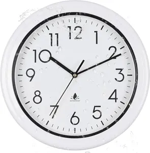 13 Inch Sealed Waterproof Outdoor Clock Non-Ticking Weatherproof Outdoor Wall Clocks Battery Operated Clock for Pool, Patio, Garden, Porch