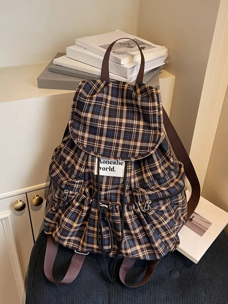 plaid backpack - TikTok Shop display picture 2