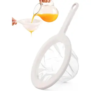 Ultra Fine Mesh Strainer with Handle, 120 Mesh, Plastic Strainer for Juicing, Small Colander for Kitchen, Nylon Fine Sieve for Nut Milk, Yogurt, Juice, Coffee, Honey, Food, Tea Leaf Filter