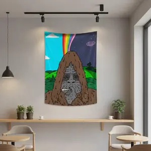 Big Lez Show Meme Flag Tapestry, Sassy Sasquatch Banner for Aesthetic Wall Hangings, Perfect for Dorms & Parties, Unique Home Decoration