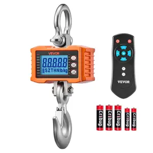 VEVOR Digital Crane Scale, 4400 lbs/2000 kg Max Capacity, Heavy Duty Industrial Hanging Scale with Cast Aluminum Case LCD Display, 1 lbs Division 3 Unit Switch, Remote Control for Garage FactoryVEVOR Super Brand Day