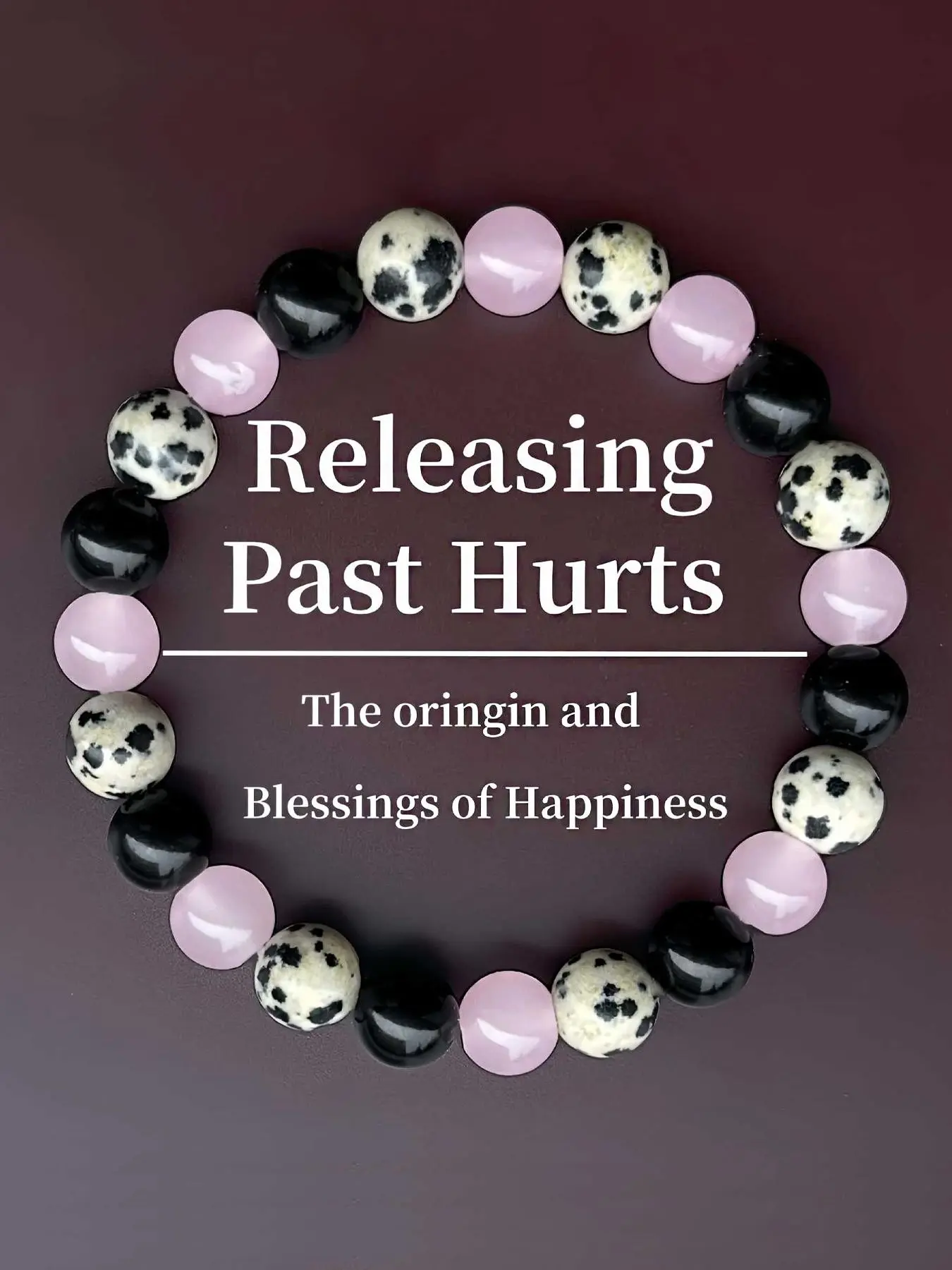 Releasing Crystal Energy Bracelet, Dalmatian Jasper Rose Quartz Obsidian Bracelet, Emotional Healing Jewelry, Anxiety Relief Wristband, Self-Love Accessory, Spiritual Healing Tool, Boho Chic, Wellness Gift, Crystal Bracelets, Healing Crystal