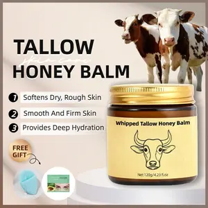 【Honey Beef Tallow Skin Cream】Grass-fed Beef Tallow Moisturizing BalmNourishes and hydrates skin, leaving it soft, smooth and delicate.Relieves dryness.