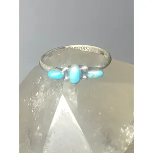 Turquoise ring stacker band southwest sterling silver women girls c