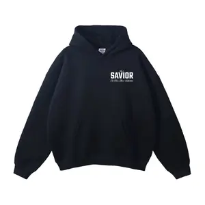 PREORDER  Classic Savior Hoodie - 420 GSM Heavyweight 100% Cotton Fleece Casual Black Hoodie with Drop-Shoulder Fit & Double-Stitched CuffS