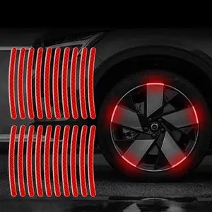 20 pieces of Reflective Car Wheel Decorative Stripe Stickers. These stickers not only act as Night Safety Warning devices for your car but also provide anti - scratch protection. They are reflective stickers that can be used on car and motorcycle wheels.