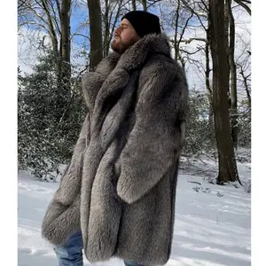 Men's Fur Coat Imitation Fox Long