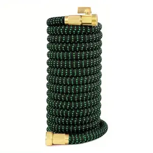 Expandable Garden Hose, 3x Stretch Storage Design, 3/4 Inch Brass Fitting, High Strength Anti-Explosion Material, Strong Water Flow