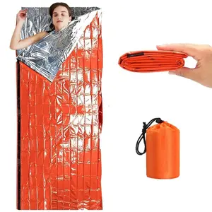 Portable Emergency Sleeping Bag, 1 Count Outdoor Emergency Sleeping Bag, Insulation & Moisture-proof Pad, Sun Protection & Reflective Emergency Sleeping Bag, Emergency Survival Supplies