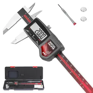 IP67 Digital Caliper Measuring Tool 0-6" Range, 0.001" Accuracy Electric Micrometer Caliper with Large LCD Screen, Stainless Steel  Digital Ruler with Auto-Off Feature