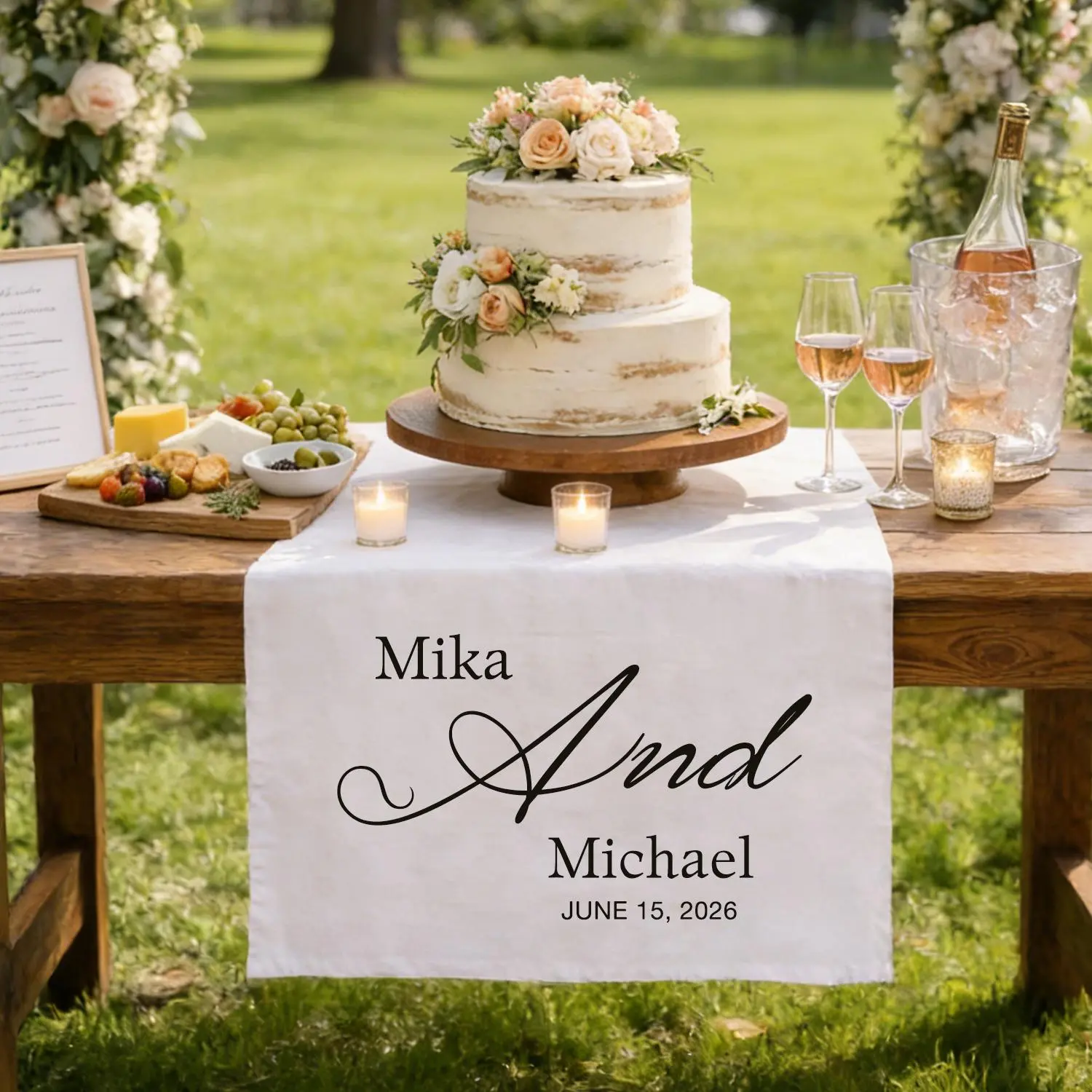 Personalized Last Name Sign, Wedding Table Runner, Custom Linen Wedding Banner, Sweetheart Table Decor, Wedding Reception Gift, Anniversary Gift, Birthday Gift Idea, Wedding Stuff