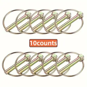 Steel Pin, 10pcs/set Quick Release Steel Pin, Universal Fastener for Farm Tractor, Trailer, Truck & Lawn Mower