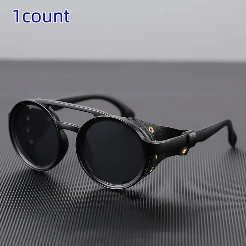 Men's Vintage Small Round Frame Biking Sunglasses - Windproof Protection, Punk-Look Outdoor Gear for Cycling, Fishing - 1 Pair Sports Accessories, Sun Protection, Mensfashion, Small Glasses, Adults, Bikes, One Pair